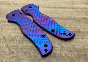Flamed FRAG CNC milled Titanium Scales for SHAMAN Spyderco - Picture 1 of 3