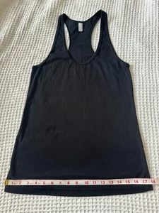 American Apparel Basics Black Racer Muscle Vest Top T Shirt Women Cotton USA M - Picture 1 of 8