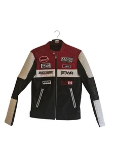 biker stwd racing leather Jacket Size M Pull&Bear - Picture 1 of 4