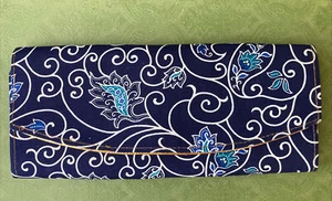 Sari Amerta Batik Collection Lovely Blue Clutch Purse Evening Bag Or Day Use 10" - Picture 1 of 7