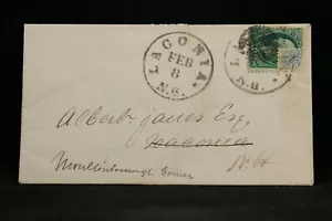 New Hampshire: Laconia 1871 (circa) 1c Drop & 3c Forward Cover, Stamp Over Stamp - Foto 1 di 2