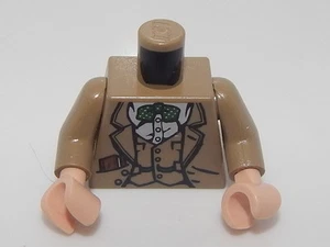 Lego Torso Indiana Jones Waistcoat, Jacket, Green Bow Tie & Diary Pattern #19 - Picture 1 of 1