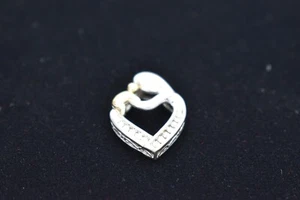 Mother & Child heart pendant .925 & 14k Natural round diamonds - Picture 1 of 5