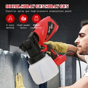 800ML Electric Spray Gun Paint Sprayer Auto Furniture Steel Coating Airbrush - Picture 1 of 16