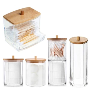 Transparent Cotton Swab Storage Box Makeup Organizer Acrylic Storage Box Cotton - Picture 1 of 23