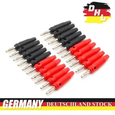 20x Bananenstecker Schraubbar Labor Büschelstecker 4mm Bananenbuchse Vernickelt - Bild 1 von 4