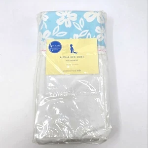 NEU POTTERY BARN KINDERKRIPPE ALOHA BETT ROCK STAUBRÜSCHE BAUMWOLLE SELTEN BLAU GEBLÜMT - Bild 1 von 9