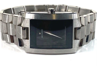 Reloj de cuarzo para mujer Movado Eliro esfera negra SS hecho en Suiza Foto 1 de 4