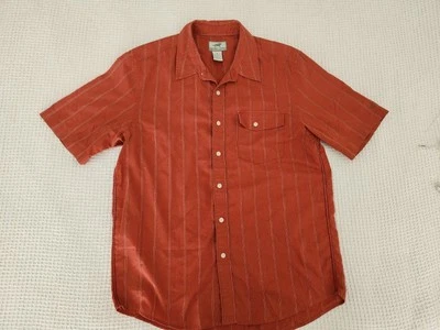 Horny Toad Button Up Short Sleeve Shirt Medium M Pin Stripe Casual Red Summer - Image 1 of 4