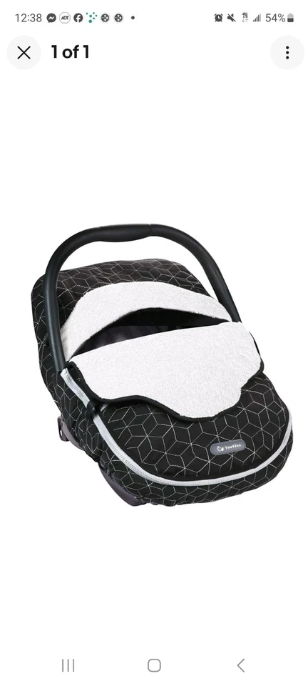 Funda de asiento de coche de invierno negra protege al bebé del frío y el viento Yoofoss Foto 1 de 1