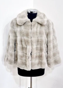 Chaqueta de piel Marella blanco roto talla 14 imitación longitud corta Max Mara manga 3/4 - Imagen 1 de 9