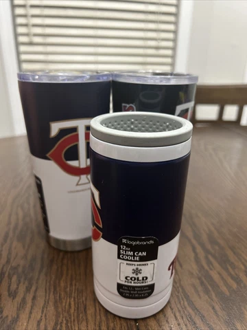 Minnesota Twins, Ultra Tumbler Stainless Steel,  Lot Of 3, Travel Cups, New Cover