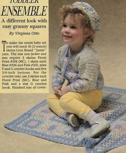 vintage, Toddler Sweater Set & Afghan crochet pattern instructions - Picture 1 of 1