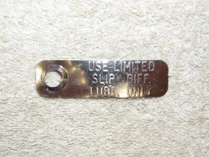 1964-1972 Chevelle Camaro Nova Impala 442 GTO Positraction Limited Slip Tag OEM - Picture 1 of 2
