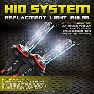 35W 55W HID Xenon Replacement Light Bulbs H1 H3 H4 H7 H11 H13 9003 9005 9006 - Picture 1 of 11
