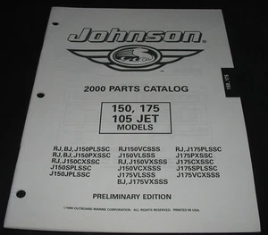 Parts Catalog Outboard Marine Evinrude Johnson 150 175 105 Jet Models 2000! - Imagen 1 de 1