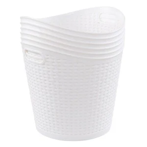 Cand 6-Pack Large Plastic Storage Basket, White Laundry Hamper for Wet Towel - Picture 1 of 10