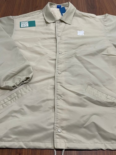 OFF WHITE GIACCA DA ALLENATORE IN NYLON UNDFTD IMBATTUTA CON FODERA IN PELLICCIA SINTETICA KAKI OFF WHITE NUOVA XL