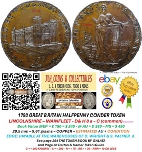1793 GB Conder Halfpenny - LINCOLNSHIRE Wm. WAYNEFLETE - D & H 8 a - CT 988 - Picture 1 of 8