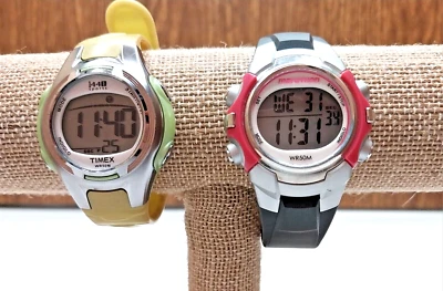 2 Relojes Deportivos Timex Modelos Maratón Rosa Gris Banda y 1 440 Verde Amarillo Banda Foto 1 de 4