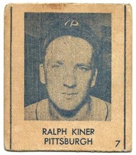 1948 R346 BLUE TINT- RALPH KINER 7 - CREASE FREE - PITTSBURGH PIRATES