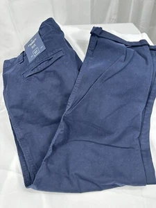 GAP Girlfriend Khaki Chino Pants Women's Size 14 Navy Blue 97% Cotton New - Picture 1 of 4