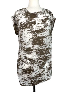 Camisa Top 3.1 Philip Lim Marrón Blanco Burnout Transparente Para Mujer Talla L - Imagen 1 de 10
