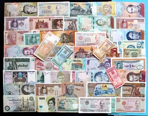 Lots 50 verschiedene ausländische Banknoten Welt Papiergeld Sammlungen Währung Geschenk - Bild 1 von 7