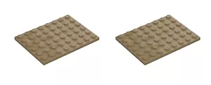 2 New LEGO Dark Tan 6x8 Plates 3036 flat panel city building creator plate - Picture 1 of 6