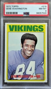 1972 Topps Football #218 Gene Washington PSA 8 Minnesota Vikings Nicely Centered - Bild 1 von 2