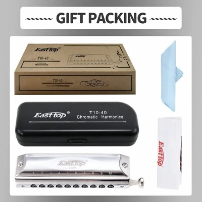 EASTTOP Chromatic Harmonica Key of C 10Holes 40Tones Professional Mouth Organ US - Image 1 of 4