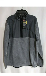 Under Armour Men's Grey/Black Armour Fleece 1/2 Zip Top (1357088-012) Size M - Picture 1 of 4