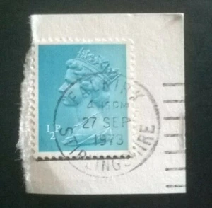 1 x USED GB MACHIN STAMP 1/2p FALKIRK STIRLINGSHIRE 27 SEP 1973 POSTMARK - Picture 1 of 2
