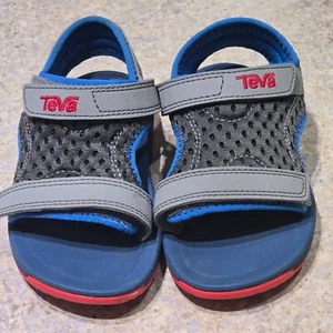 NWOB BOYS SIZE 8 TODDLER BLUE/RED TEVA PSYCLONE XLT 2 SPORT SANDALS 1019538T - Picture 1 of 5