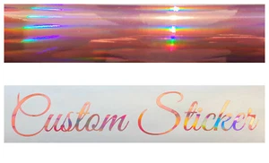 Rotgold Pink Neo Hologramm Personalisiert Becken Aufschrift Text Aufkleber - Picture 1 of 7