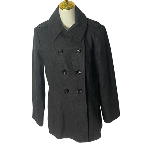 Cappotto donna Michael Kors grigio doppiopetto lana taglia L capsula minimalista