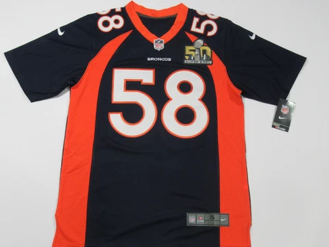 Von Miller #58 Denver Broncos 2016 Super Bowl 50 Game Men's Jersey Blue Cover
