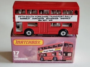 Matchbox No. 17 London Bus – 1979 S. Yorks Rally – Boxed Promo with Decal - Imagen 1 de 11