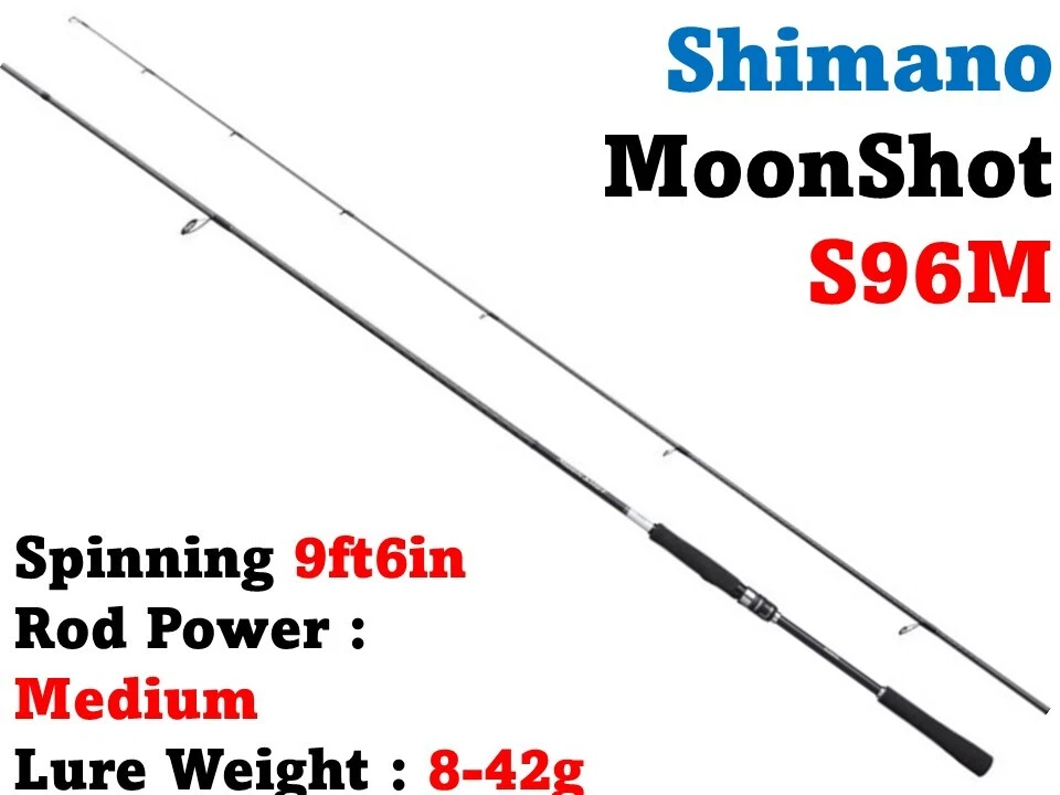 SHIMANO 21 MoonShot S96M 9ft6in Medium 2 pieces Shore Casting Rod from Japan - Image 1 of 1