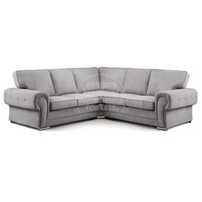 Milan Grey Chenille Corner 3 + 2 Sofa Living Room Seating L Shape Full Back