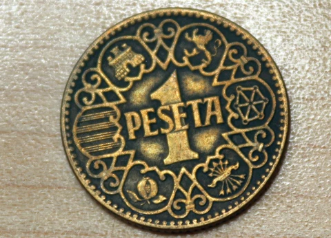 1944 Spain 1 Peseta WWII Coin Cover