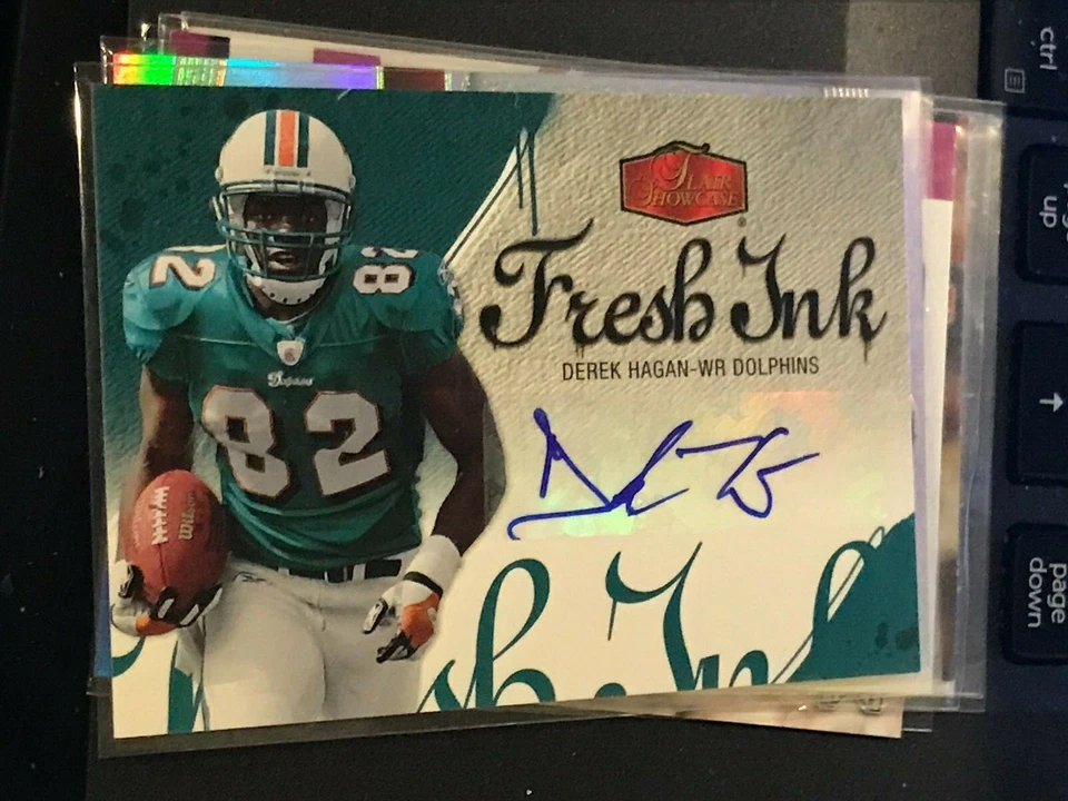  2006 Flair Showcase Fresh Ink #FIHA Derek Hagan AUTO DOLPHINS! - Image 1 of 1