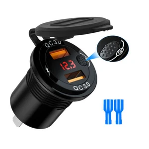 Gniazdo samochodowe QC3.0 USB ładowarka gniazdo 12V 24V do motocykla wodoodporne samochód - Zdjęcie 1 z 12