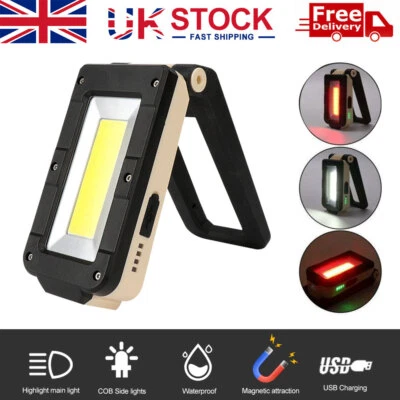 LED COB Work Light Flashlight USB Charging Inspection Torch Car Garage Lamp UK - Image 1 of 4