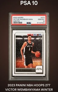 2023-24 NBA Hoops #277 Victor Wembanyama RC Rookie Winter Tribute Spurs PSA 10 - Picture 1 of 3
