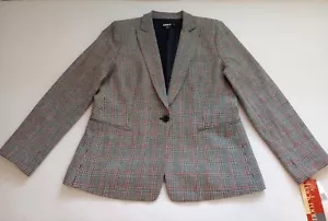 DKNY Blazer Größe 14 mehrfarbig Wollmischung neu mit Etikett (245 $) - Bild 1 von 10