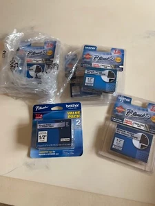 Lote (8) Cinta Original TZ-131 Negra sobre Blanca/Transparente Brother P-Touch 1/2" - Imagen 1 de 3