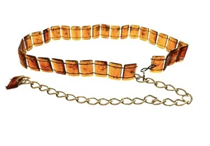 Vintage "Bernstein" braun orange Plexiglas Kunststoff Acryl Gürtel Mid Century Mode 25"-35" - Bild 1 von 7