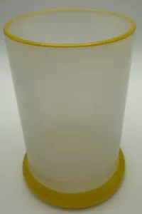Vintage MCM Yellow Frosted Glass Bar Ware 4.75” Tall Glass Vibrant & Unique - Picture 1 of 16