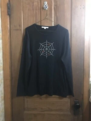 Mercer Street Studio Beaded And Embroidered Spider Web Tee - Image 1 of 4